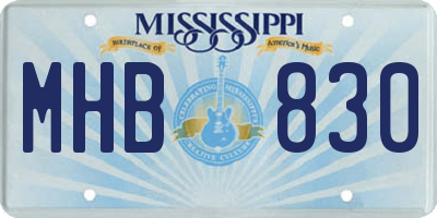 MS license plate MHB830