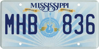 MS license plate MHB836