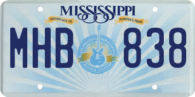 MS license plate MHB838
