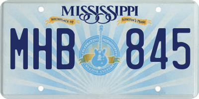 MS license plate MHB845