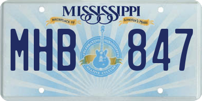 MS license plate MHB847