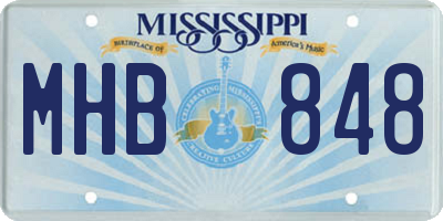 MS license plate MHB848