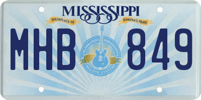 MS license plate MHB849