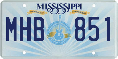 MS license plate MHB851