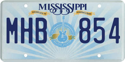 MS license plate MHB854