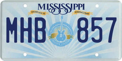 MS license plate MHB857