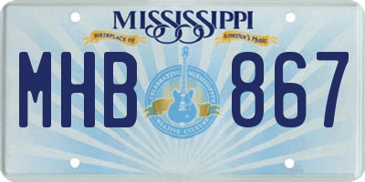 MS license plate MHB867