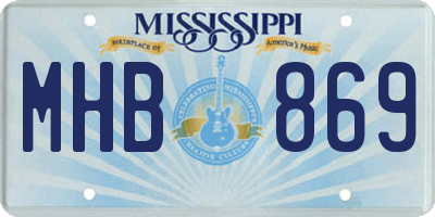 MS license plate MHB869