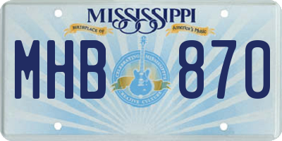 MS license plate MHB870