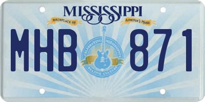 MS license plate MHB871