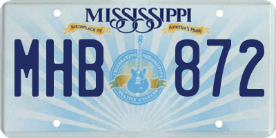 MS license plate MHB872