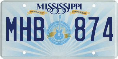 MS license plate MHB874