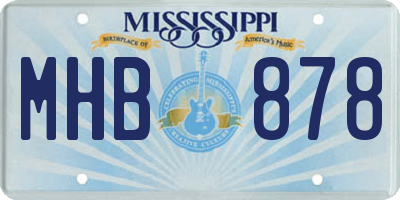 MS license plate MHB878