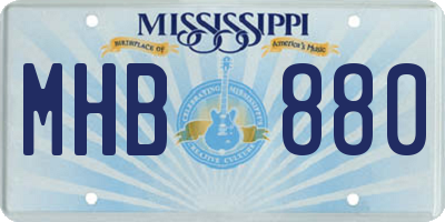 MS license plate MHB880