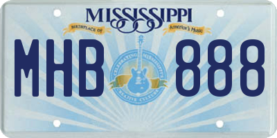 MS license plate MHB888