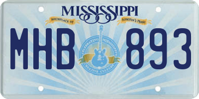 MS license plate MHB893
