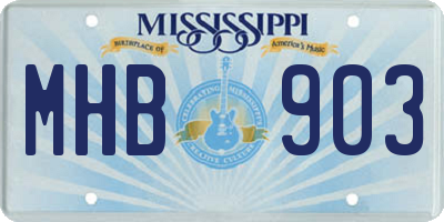MS license plate MHB903