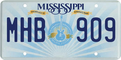 MS license plate MHB909