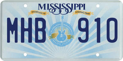 MS license plate MHB910