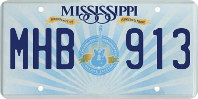 MS license plate MHB913