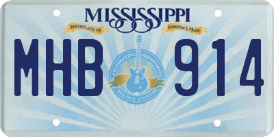 MS license plate MHB914