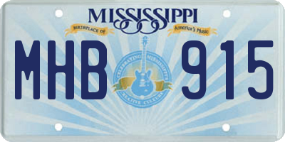 MS license plate MHB915