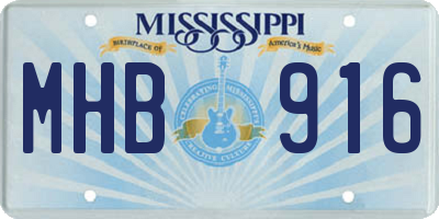 MS license plate MHB916