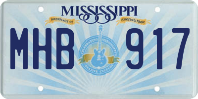 MS license plate MHB917