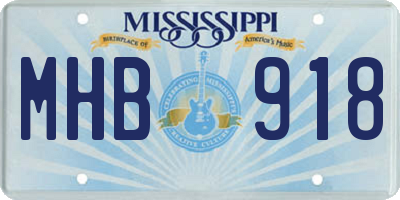 MS license plate MHB918