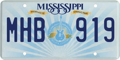 MS license plate MHB919