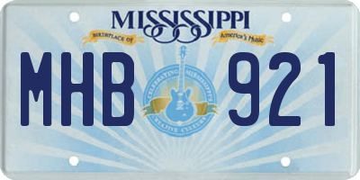 MS license plate MHB921