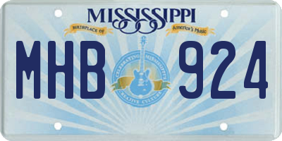 MS license plate MHB924