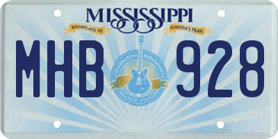 MS license plate MHB928