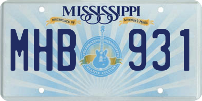 MS license plate MHB931