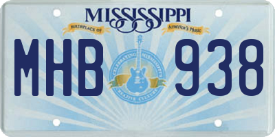 MS license plate MHB938