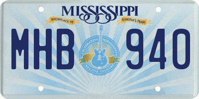 MS license plate MHB940