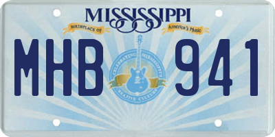MS license plate MHB941