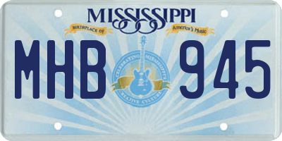 MS license plate MHB945