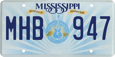 MS license plate MHB947