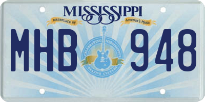 MS license plate MHB948