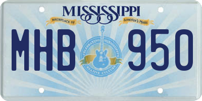 MS license plate MHB950