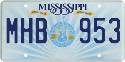 MS license plate MHB953