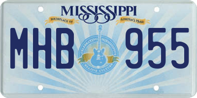 MS license plate MHB955