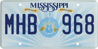 MS license plate MHB968