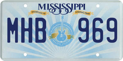 MS license plate MHB969