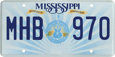MS license plate MHB970