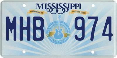 MS license plate MHB974