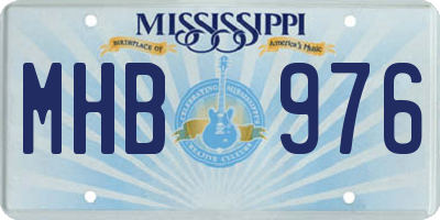 MS license plate MHB976