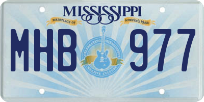 MS license plate MHB977