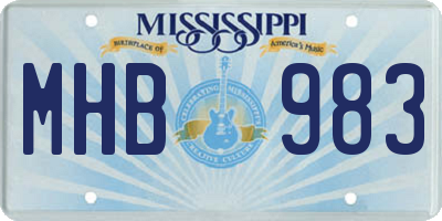 MS license plate MHB983
